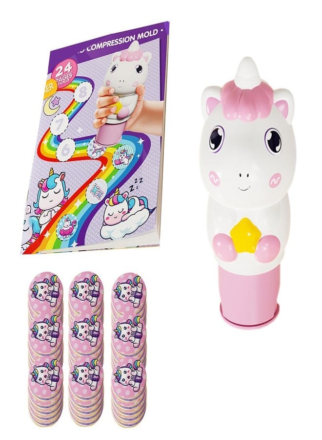 سكويشي طوابع للأطفال، ملصقات طوابع يونيكورن، مجموعة فنون وحرف إبداعية مع طوابع سهلة الاستخدام وملصقات ملونة، طوابع لمجموعة الحرف اليدوية للمنزل والسفر والحفلات - Image 1